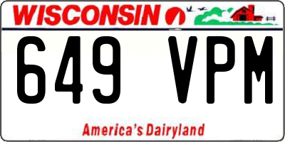 WI license plate 649VPM