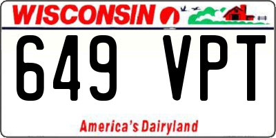 WI license plate 649VPT