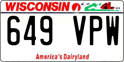 WI license plate 649VPW