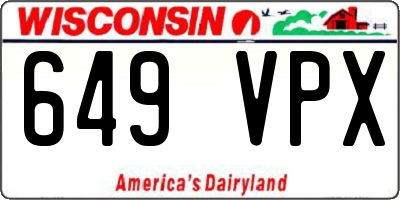 WI license plate 649VPX