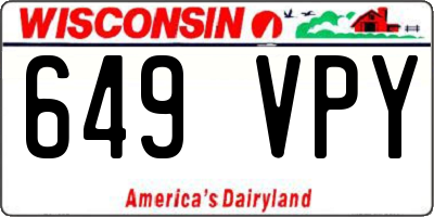 WI license plate 649VPY