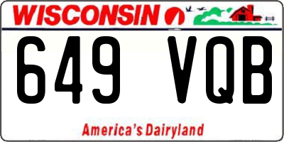 WI license plate 649VQB