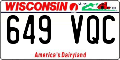 WI license plate 649VQC