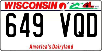 WI license plate 649VQD