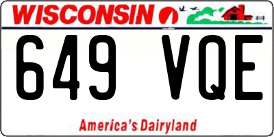 WI license plate 649VQE