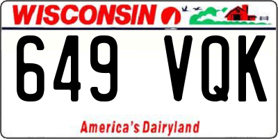 WI license plate 649VQK