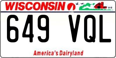 WI license plate 649VQL