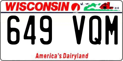 WI license plate 649VQM