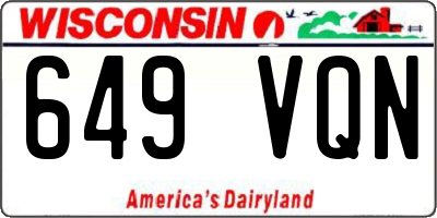 WI license plate 649VQN