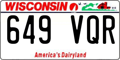 WI license plate 649VQR