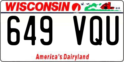 WI license plate 649VQU