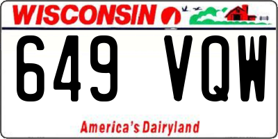 WI license plate 649VQW