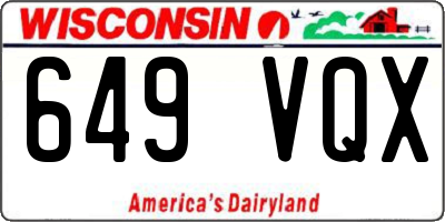 WI license plate 649VQX