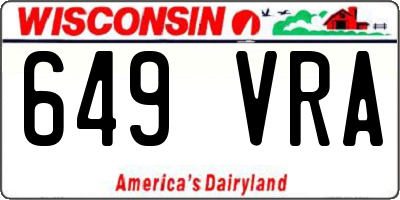 WI license plate 649VRA
