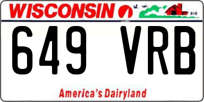 WI license plate 649VRB