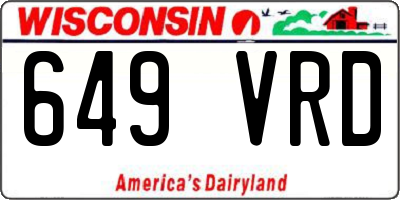 WI license plate 649VRD