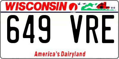 WI license plate 649VRE