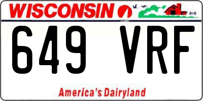 WI license plate 649VRF