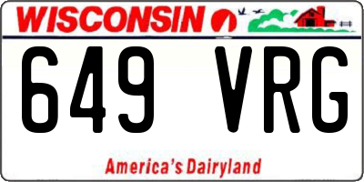 WI license plate 649VRG