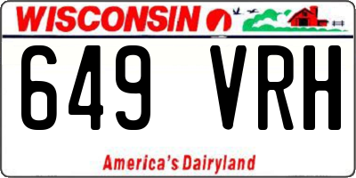 WI license plate 649VRH