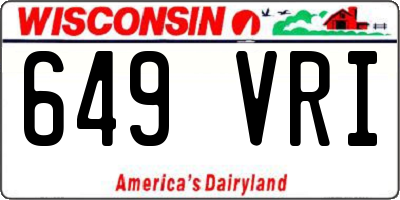 WI license plate 649VRI