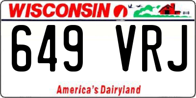 WI license plate 649VRJ