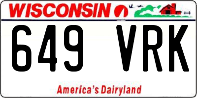 WI license plate 649VRK