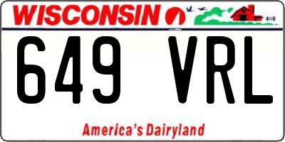 WI license plate 649VRL