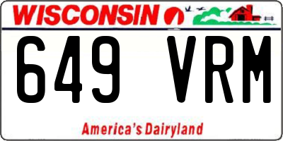 WI license plate 649VRM