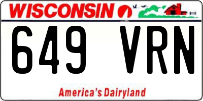 WI license plate 649VRN