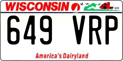 WI license plate 649VRP
