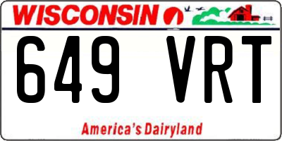 WI license plate 649VRT