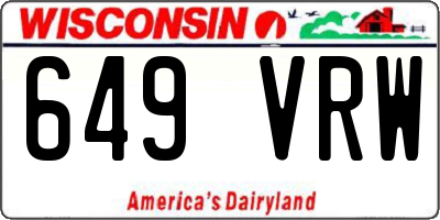 WI license plate 649VRW