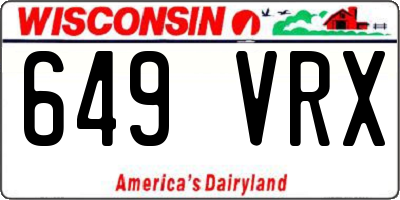 WI license plate 649VRX