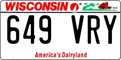 WI license plate 649VRY
