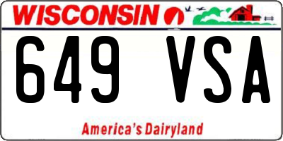 WI license plate 649VSA