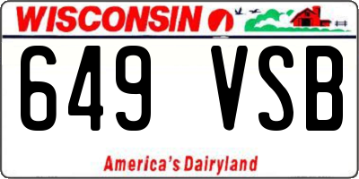WI license plate 649VSB