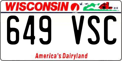 WI license plate 649VSC