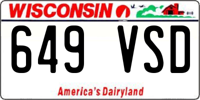WI license plate 649VSD