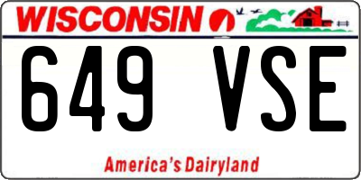 WI license plate 649VSE