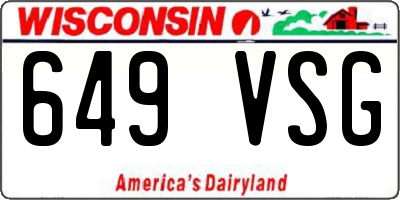 WI license plate 649VSG