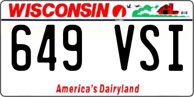 WI license plate 649VSI