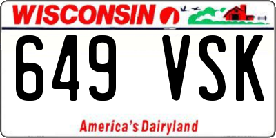WI license plate 649VSK