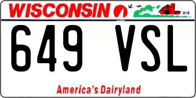 WI license plate 649VSL