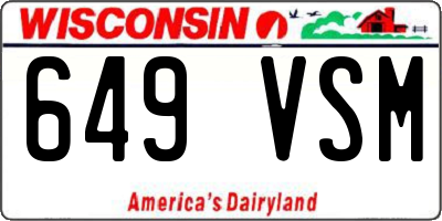WI license plate 649VSM