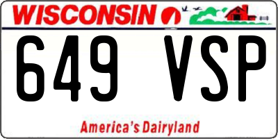 WI license plate 649VSP