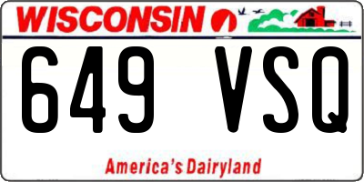 WI license plate 649VSQ
