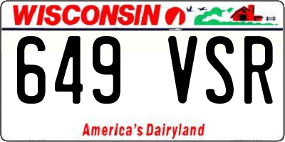 WI license plate 649VSR