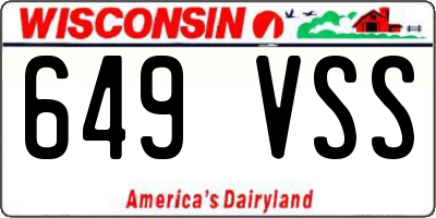 WI license plate 649VSS