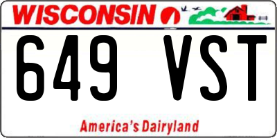 WI license plate 649VST